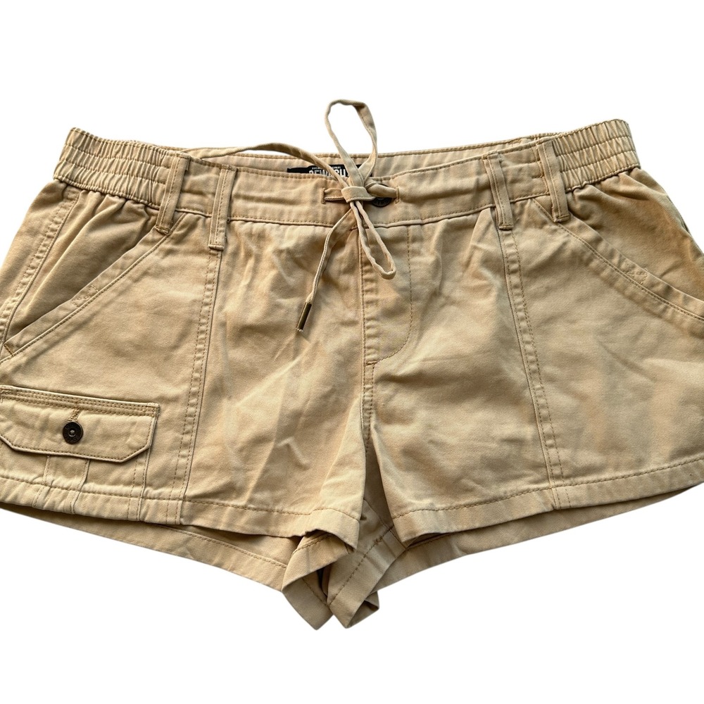 Rewash Khaki Cargo Shorts Tan Drawstring‎ Waist Casual Travel Large NWOT